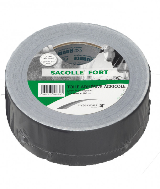 RUBAN ADHESIF 'SACOLLE FORT' GRIS 50mm x 50m