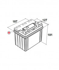 N°90 -BATTERIE MOTOC ATTRACTIV U1L9 -PRETE A L'EMPLOI-12V-26Ah-187x127x181 - +