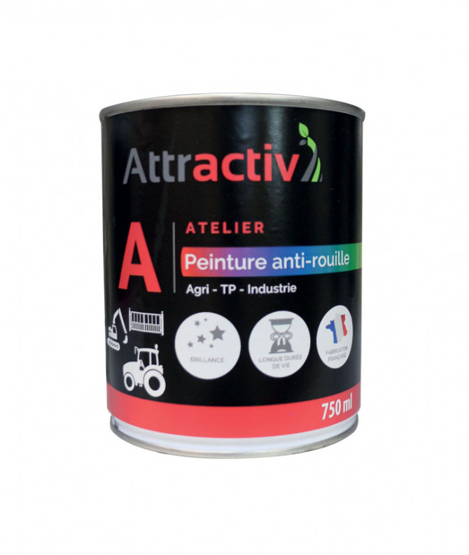 PEINTURE ANTIROUILLE PRO - ATTRACTIV -  BLANC NV 201  - POT  0,750 L