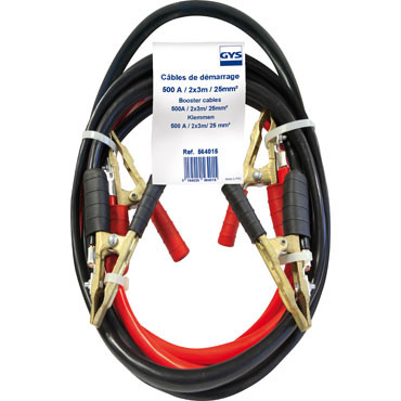 CABLE DE DEMARRAGE PROFESSIONNNEL PINCE BRONZE 500A NON ISOLEE