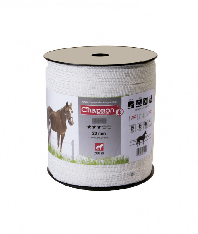 RUBAN 20 BLANC 200M