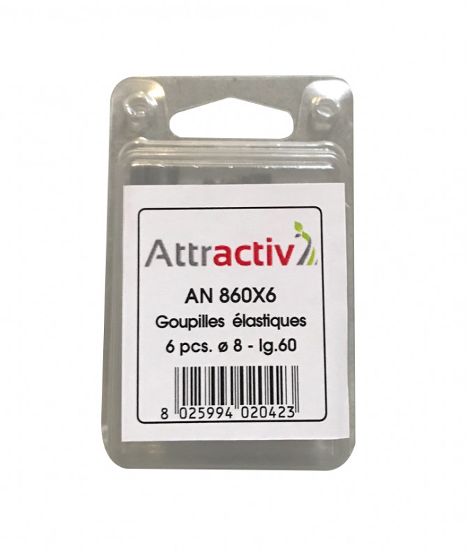 GOUPILLE ELASTIQUE (MECANINDUS) ø8MM L.60 - ACTIV' - COQUE DE 6 PIECES