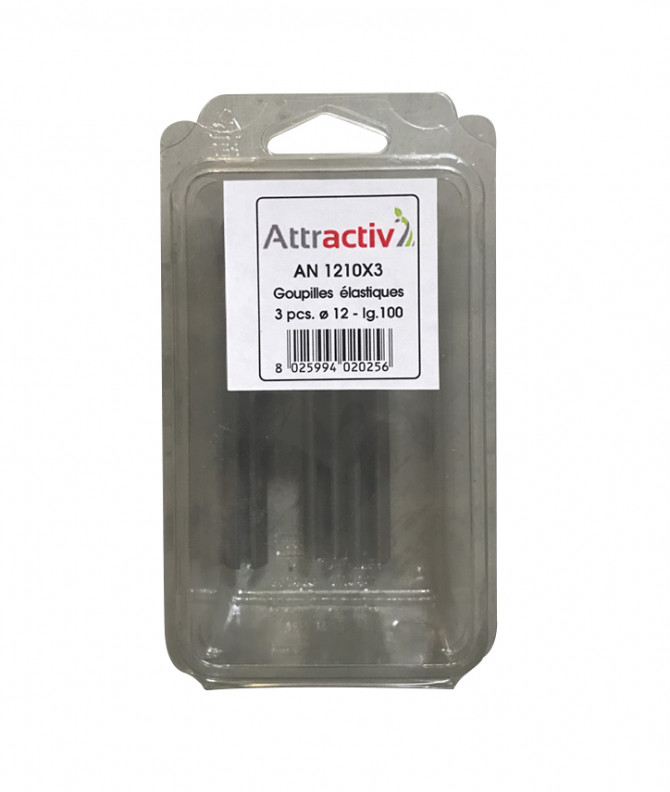 GOUPILLE ELASTIQUE (MECANINDUS) ø12MM L.100 - ACTIV' - COQUE DE 3 PIECES