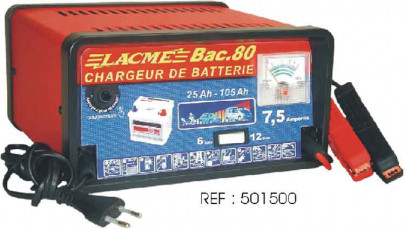 CHARGEUR DE BATTERIE CLASSIQUE BAC 80, 7,5Amp, 6V/12V