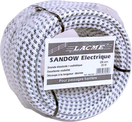 SANDOW ELECTRIFIE 25M, BOBINE ELASTIQUE POUR PASSAGE DE BARRIERE CHEVAL