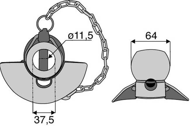 ROTULE  AVEC CONE GUIDAGE CAT 3 - Ø Int 37,5 - Ø Ext 64