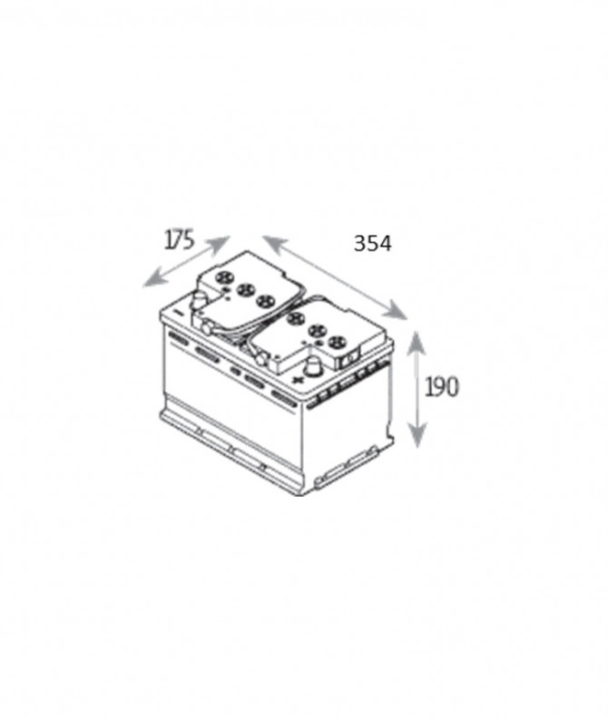 N°16 BATTERIE ATTRACTIV - LIQUIDE 12V - 100Ah - 760A - 353x175x175 (0301058827)