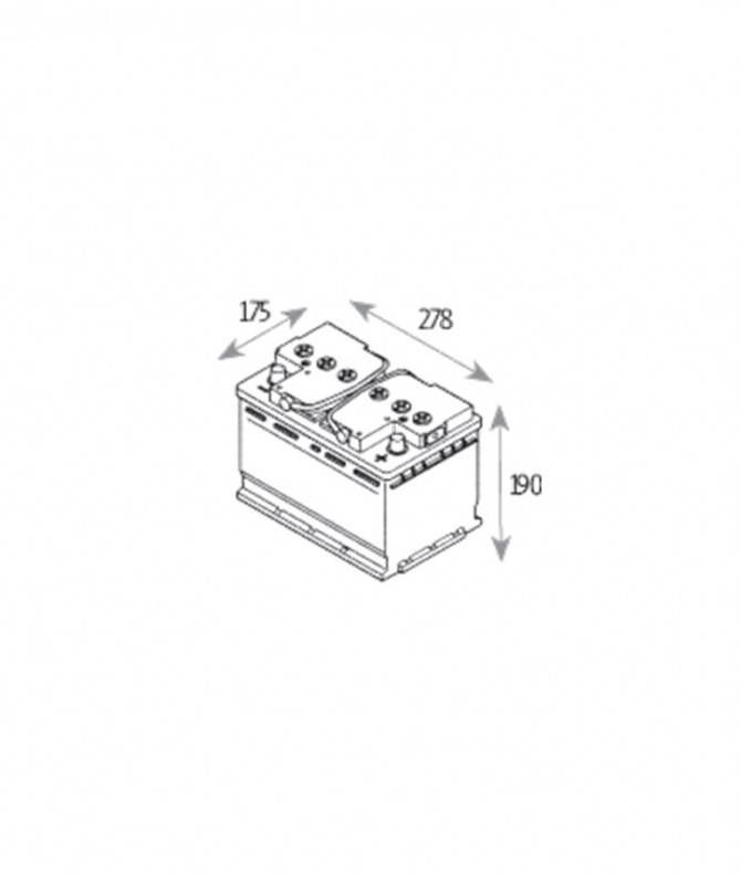 N°46 BATTERIE ATTRACTIV - LIQUIDE 12V - 80 Ah - 700A - 278x175x190 (0301057220)