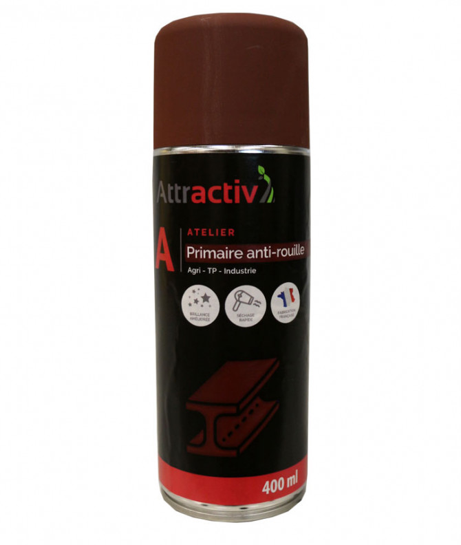 PRIMAIRE ANTIROUILLE - ATTRACTIV - BRUN ROUGE - AEROSOL 400 ML