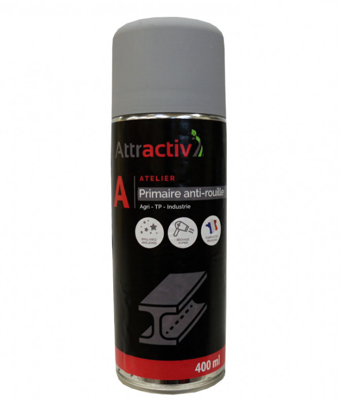 PRIMAIRE ANTIROUILLE - ATTRACTIV - GRIS - AEROSOL 400 ML