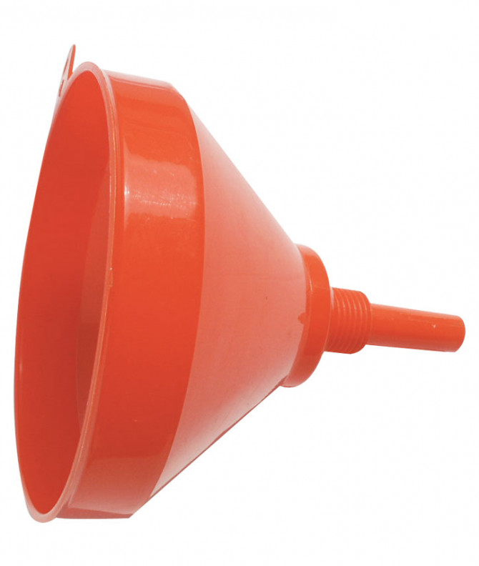 ENTONNOIR PLASTIQUE D250 ORANGE AVEC BEC RIGIDE