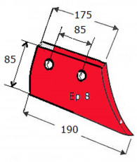 SOC DE RASETTE - GAUCHE - NAUD - ADAPT - 04032101G - EP. 8 MM - @