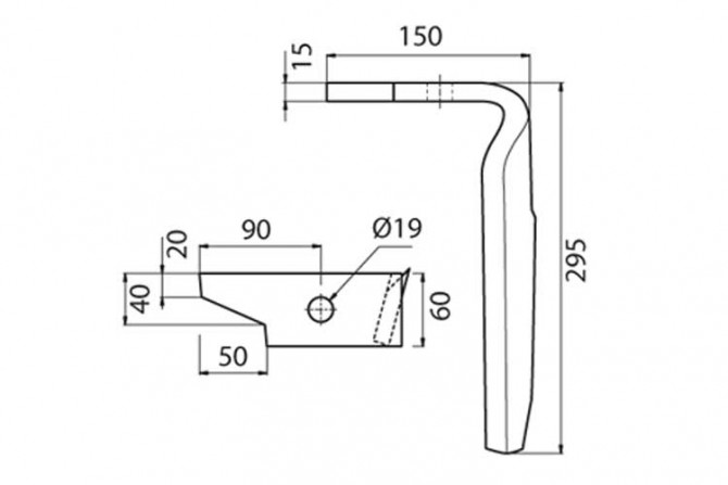 DENT HERSE - DROITE - AMAZONE - ADAPT - 950788 - KE302 - EP. 15MM