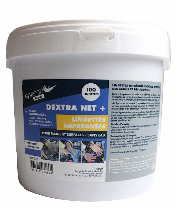 LINGETTES IMPREGNEES POUR MAINS & SURFACES HAUTES PERFORMANCES - bte de 100