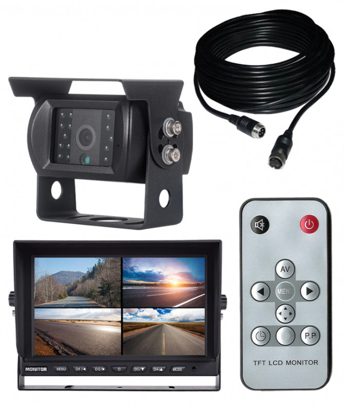 KIT MONITEUR QUAD 9'' AHD ET CAMERA DE RECUL AHD