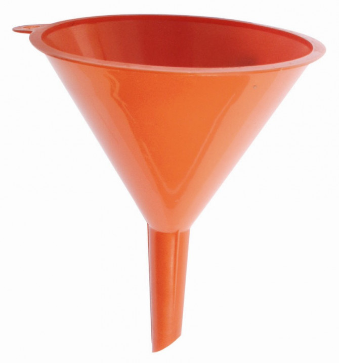 ENTONNOIR PLASTIQUE ø150 ORANGE AVEC BEC RIGIDE