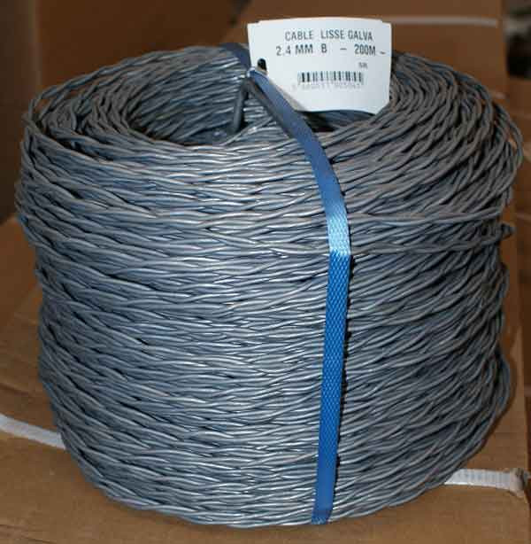 CÂBLE LISSE GALVA TRESSÉ 2 X 2,40 200M - @