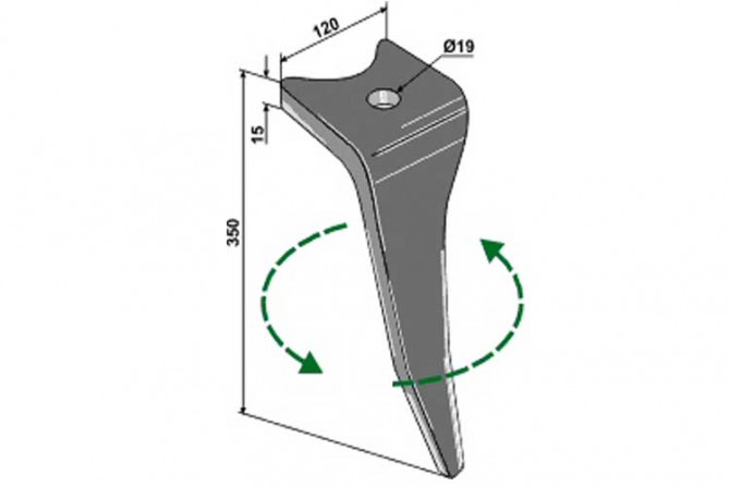 DENT HERSE - DROITE - AMAZONE - ADAPT - 6574300 - KE302 - EP. 15MM