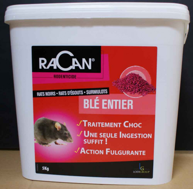 Gamme PRO (50 PPM) - SOURICIDE RATICIDE BLÉ ENTIER - seau 5kg