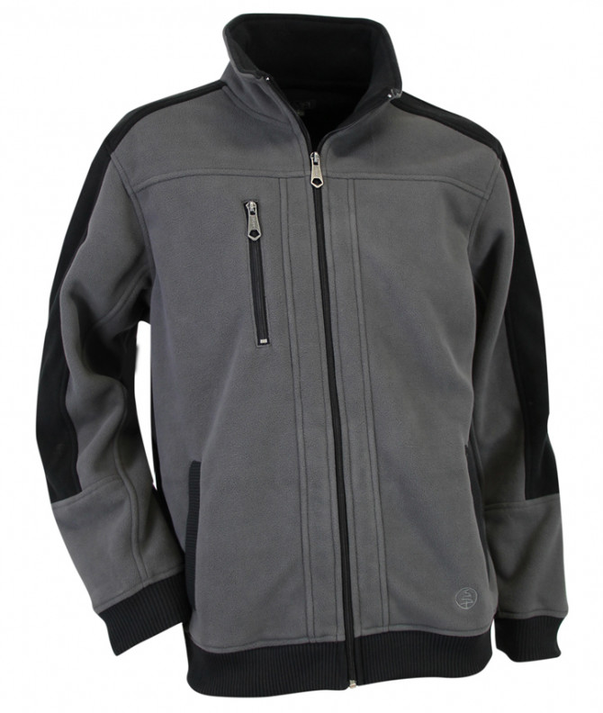 BLOUSON POLAIRE PANNEAU BICOLOR GRIS/NOIR