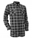 CHEMISE POCKER ML 100% COTON FLANELLE CARREAU GRIS 190g/m2