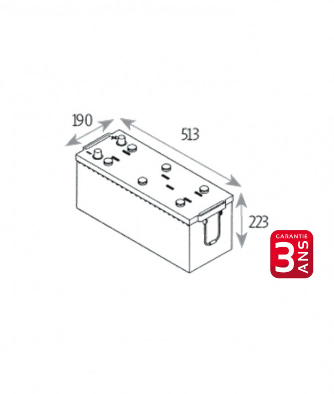 N°64 BATTERIE ATTRACTIV-LIQUIDE 12V-140AH-840A-513x190x223-GARANTIE 3ANS